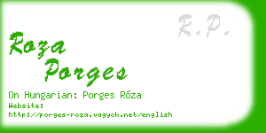roza porges business card